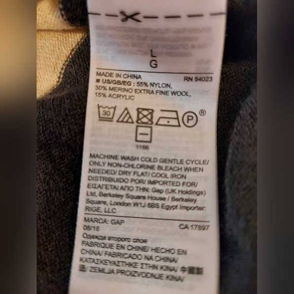 GAP Women's Striped Wool Blend Business Casual Sweater - Picture 4 of 7